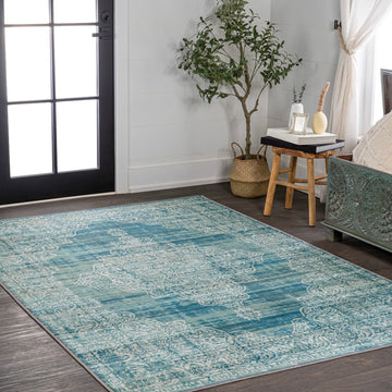 Regis Bohemian Medallion Washable Area Rug